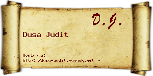 Dusa Judit névjegykártya